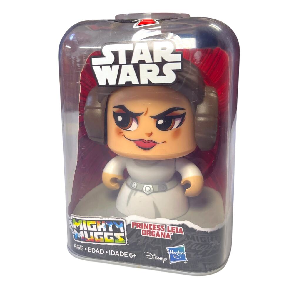 Star Wars Mighty Muggs Princess Leia Organa Figure #04 Hasbro Disney w/ Case